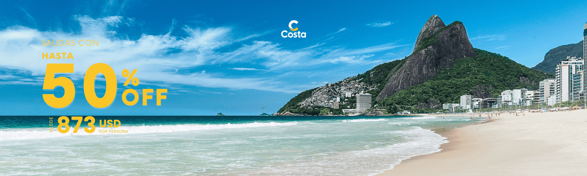 Disfrutá hasta un 50% OFF en Costa Cruceros